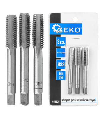 Manuālo vītņgriežu komplekts HSS DIN 352 – 3 gab. (50/100) M10 x 1,5 mm
