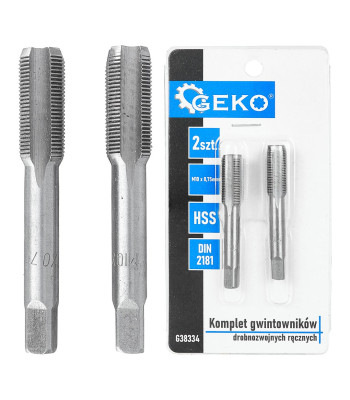 Smalkvītņu manuālo vītņgriežu komplekts, 2 gab. – HSS, DIN 2181, M10 x 0,75 mm