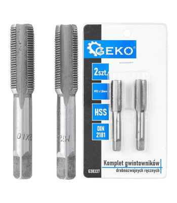Rokas smalkvītņu vītņgriežu komplekts HSS DIN 2181 2 gab. M12 x 1,0 mm (50/100)