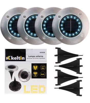 Saules dārza zemē iebraucama lampa, 4 gab. komplekts, 16 LED (1/6)