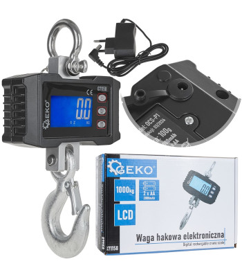 Elektroniskie noliktavas āķa svari Geko 1000 kg