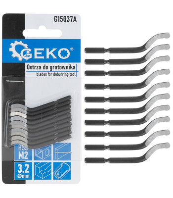 Geko maināmo HSS M2 asmeņu komplekts atskabargu noņēmējam, 10 gab. (12/144)