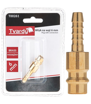 Misiņa savienotājs pneimatiskajai šļūtenei, vīrišķais tips (1/10/100) 6mm