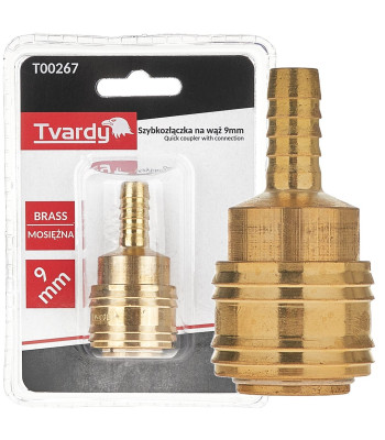 Misiņa ātrsavienotājs šļūtenei, sievišķais tips 9mm (1/10/100)