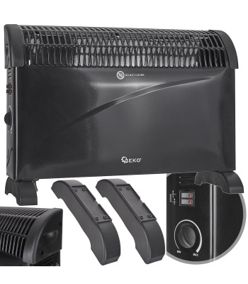 Konvekcijas sildītājs ar termostatu, melns, 2000 W