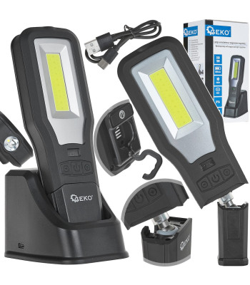 Darbnīcas LED lampa POWERBANK ar magnētu, regulējamu pamatni un uzlādes staciju 10W + 5W 2000mAh 550lm IP54 (10/20)