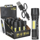 Mini taktiskais LED lukturītis XPE/COB – 10W 500mAh 500lm IPX5 – displeja kartona iepakojums (12/96)