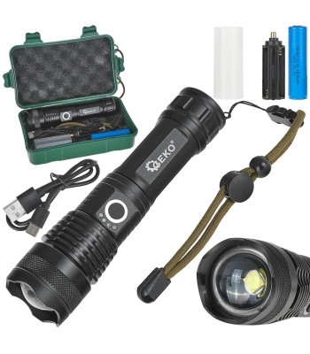 Taktiskais LED lukturis GEKO – XHP50, 15W, 1800mAh, 1500lm, IPX3