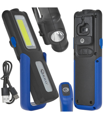 Darbnīcas lampa POWERBANK ar magnētu un regulējamu apgaismojumu, LED COB 5W + 3W 2000mAh 400lm IP44 (10/40)