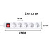 Elektriskais pagarinātājs – balts strāvas sadalītājs ar 5 kontaktligzdām, 5 m