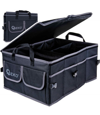 Organizators automašīnas bagāžniekam ar nodalījumiem un vāku Geko 55 × 40 × 26 cm