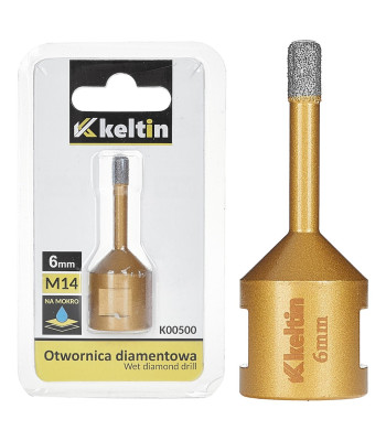 Dimanta kroņurbis keramikai, gresam un akmenim, 6 mm, M14