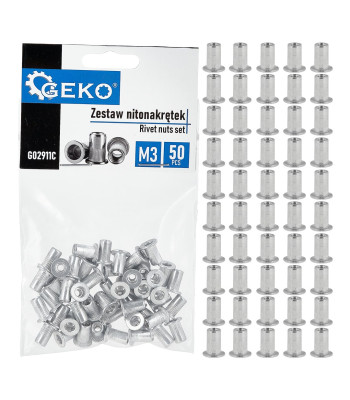 Alumīnija knieduzgriežņu komplekts, 50 gab., M3, 0,5–1,5 mm