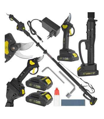 Akumulatora zaru šķēres koferī ar teleskopisku kātu 2x2.0Ah 21V 30mm 1.65–2.50m