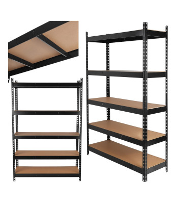Pastiprināts melns noliktavas plaukts 180x40x120cm 280kg