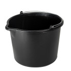 Būvniecības spainis ar piltuvi, melns, PL, 12 l
