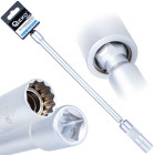 Plānsienu atslēga aizdedzes svecēm ar kardāna savienojumu CrV 16 mm 3/8"