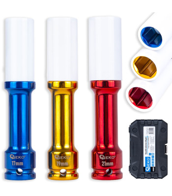 Garu triecienmuciņu komplekts vieglmetāla diskiem, 17 mm / 19 mm / 21 mm