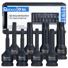 Triecienizturīgu TORX atslēgu komplekts, 8 elementi, 1/2", T30–T80, CR-MO