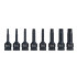 Triecienizturīgu TORX atslēgu komplekts, 8 elementi, 1/2", T30–T80, CR-MO