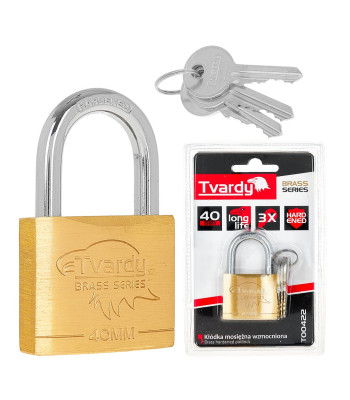 Pastiprināta misiņa piekaramā atslēga TVARDY Brass-Series 40 mm