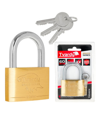 Pastiprināta misiņa piekaramā atslēga TVARDY Brass-Series 60 mm