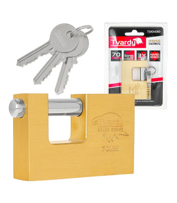 Pastiprināta misiņa stieņa tipa piekaramā atslēga Brass-Series 70 mm
