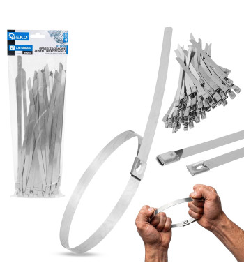 Nerūsējošā tērauda kabeļu savilcēji 100 gab. 7.9x250mm