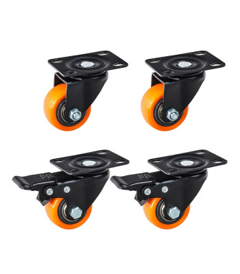 4 grozāmu ritentiņu komplekts – 2 ar bremzēm, 2 bez bremzēm, 40 mm, 40 kg