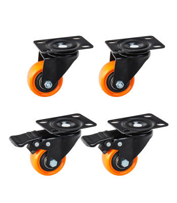 Rotējošo ritentiņu komplekts, 4 gab. – 2 ar bremzi, 2 bez bremzes, 50 mm, 50 kg