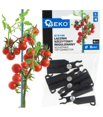 Regulējams augšējais savienotājs dārza mietiņiem, GEKO G72140, 8 mm, 4 gab./iepakojumā