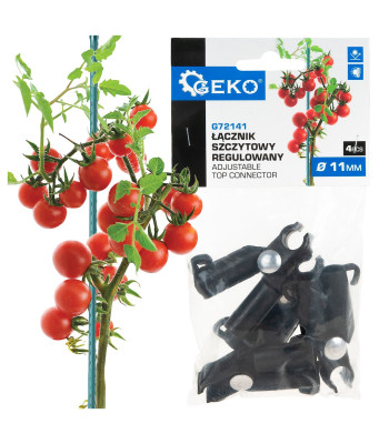 Regulējams augšējais savienotājs dārza mietiņiem, 4 gab./iepakojumā, GEKO G72141, 11 mm