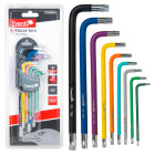 Torx atslēgu komplekts, krāsains, S2, 9 gab., T10–T50