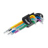 Torx atslēgu komplekts, krāsains, S2, 9 gab., T10–T50