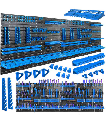 Darbnīcas instrumentu panelis – 8 paneļu komplekts ar 128 piederumiem, 2304 × 780 mm