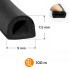 Pašlīmējoša EPDM blīve logiem un durvīm, balta, D tipa, 100 m, 9x7,5 mm