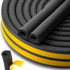 Pašlīmējoša EPDM blīve logiem un durvīm, melna, D tips, 12x10 mm, 50 m