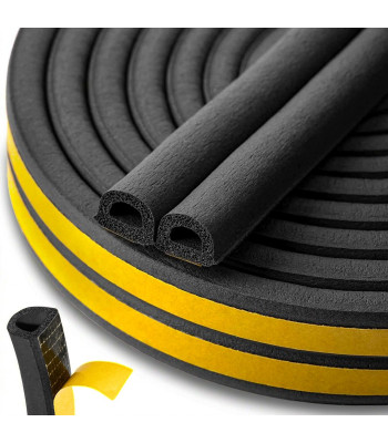Pašlīmējoša EPDM blīve logiem un durvīm, melna, D tips, 21x15mm, 50m