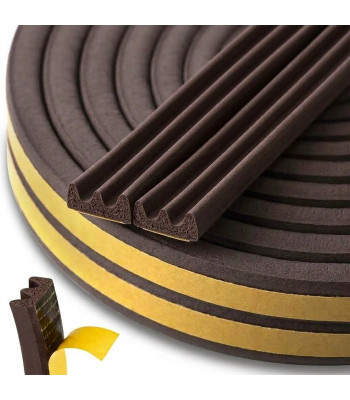 Pašlīmējoša EPDM blīve logiem un durvīm, brūna — tips E, 9x4 mm, 150 m