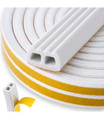 Pašlīmējoša blīve logiem un durvīm EPDM, balta, tips E 15x8mm 50m