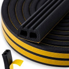 Pašlīmējoša EPDM blīve logiem un durvīm, melna, tipa E, 15x8mm, 50m