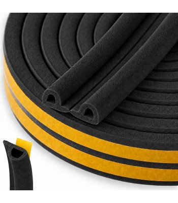 Pašlīmējoša EPDM blīve logiem un durvīm, melna, tips P, 9x5,5 mm, 100 m