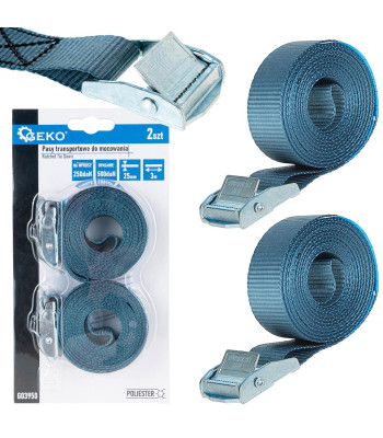 Kravas nostiprināšanas siksnas ar pašfiksējošu sprādzi, 2 gab. 25mmx3m 250kg (20/100)