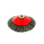 Sānu rotējošā stiepļu birste no gofrētas tērauda stieples 125mm M14