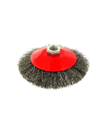 Sānu rotējošā stiepļu birste no gofrētas tērauda stieples 125mm M14
