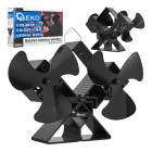 Divu lāpstiņriteņu termoelektriskais kamīna ventilators 154 mm GEKO