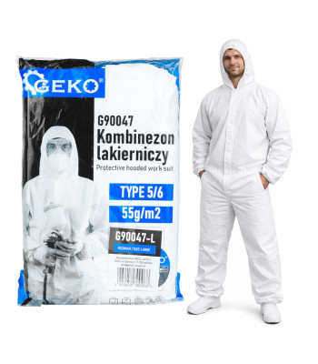 Krāsošanas aizsargkombinezons ar kapuci, 5/6. tips, 55 g/m2, L izmērs