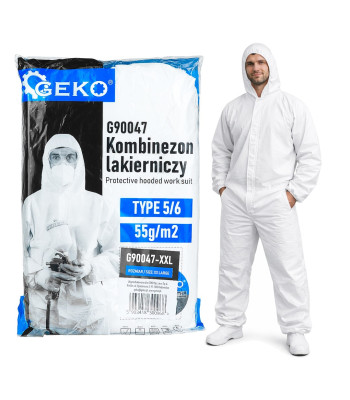 Aizsargkombinezons krāsošanai ar kapuci, tips 5/6, 55 g/m2, XXL