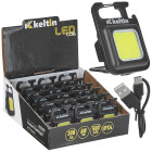 Mini kabatas lukturītis ar magnētu, LED COB, izstādes kartona iepakojums – 6W, 500mAh, 300lm, IPX4 (18/216)