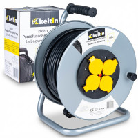 Metāla elektriskais pagarinātājs uz spoles, 3x2,5mm, 50m